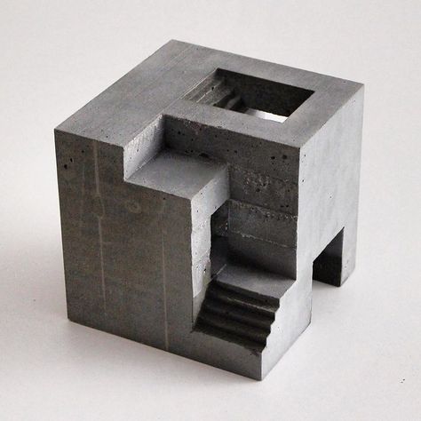 Cubic Geometry, Cubic Architecture, David Umemoto, Cubes Architecture, Gift For Architect, Concept Models Architecture, Concrete Architecture, Object Design, Architectural Sculpture