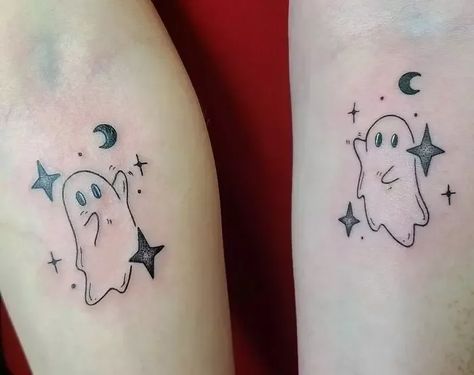 6316E6Dcec11D Best Friend Tattoos Wholesome Best Friend, Best Friend Tattoo Ideas, Friend Tattoo Ideas, Tattoos For 2, Ghost Tattoos, Gamer Tattoos, Matching Best Friend Tattoos, Bestie Tattoo, Dinosaur Tattoos