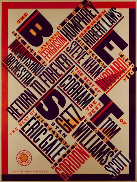 1979 Russian Constructivism influence by Paula Scher Best Design Books, Arte Jazz, Russian Constructivism, Paula Scher, Jazz Poster, Cool Typography, Typographic Poster, Typographic Design, Illustrations And Posters