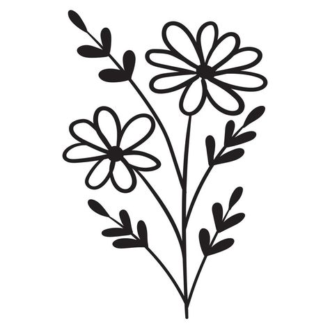 Cricuit Joy, Flor Vector, Doodle Art Flowers, Hand Embroidery Patterns Free, Tattoo Henna, Flower Drawing Design, Easy Doodle Art, Easy Rangoli Designs, Plant Drawing