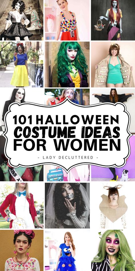 101 Halloween Costume Ideas for Women What To Be For Halloween, Work Appropriate Halloween Costumes, Halloween Costumes Brunette, Halloween Costumes Plus Size, Halloween Costumes Women Creative, Basic Halloween Costumes, Halloween Costumes For Work, Creepy Costumes, Classy Halloween Costumes