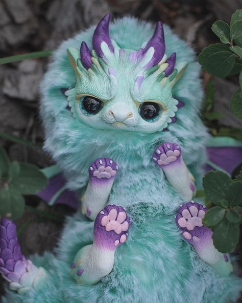 Gift of Mercury toys on Instagram: “#mercuriandragon 💚Meet Grumpy dragon in new minty colour variation. Choosing colour palette we were admiring orchid flower. It combines…” Dragons Gift, Fantasy Art Dolls, Cute Fantasy Creatures, Fantasy Doll, Dragon Artwork, Print Inspiration, Anime Dolls, Mystical Creatures, Cute Toys