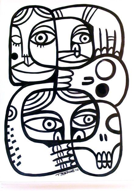 Simple Art Black And White, Black Line Illustration, Black And White Drawings Simple, Simple Black And White Art, Picasso Black And White, Illustrations Black And White, Lino Art, Abstract Face Art, Graphic Tshirt Design