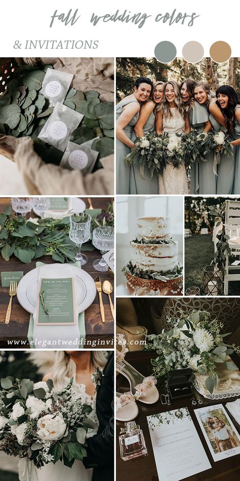 Detail Shots Wedding, Getting Ready Photos Wedding, Green Fall Weddings, September Wedding Colors, Sage Wedding Colors, Bride Getting Ready Photos, Wedding Theme Color Schemes, Fall Wedding Color Schemes, Wedding Color Pallet