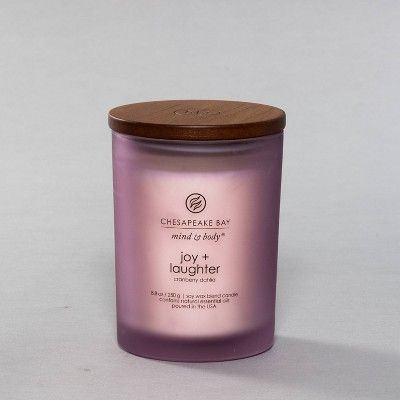 8.8oz Lidded Glass Jar Candle Joy & Laughter - Chesapeake Bay Candle : Target Candle Essential Oils, Chesapeake Bay Candles, Frosted Glass Design, Best Smelling Candles, Relaxing Atmosphere, Glass Jar Candles, Oil Candles, Small Jars, Simplistic Design