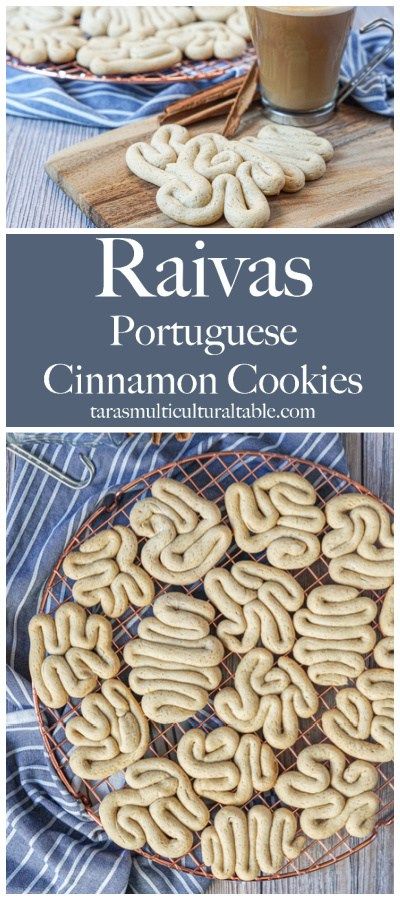 Raivas (Portuguese Cinnamon Cookies) - Tara's Multicultural Table #recipe #raivas #portugal #portuguese #cinnamon #cookie #cookies #dessert Portuguese Biscoitos Recipe, Cinnamon Cookies Recipe, Cinnamon Cookies Recipes, Portuguese Dessert Recipes, Portuguese Sweet Bread, Portuguese Desserts, Cookie Recipes Unique, Cinnamon Cookies, Delicious Cookie Recipes