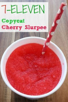 7-11 Cherry Slurpee Slurpee Recipe, Copycat Drink Recipes, Natural Body Detox, Slushie Recipe, Kid Drinks, Club Soda, 7 Eleven, Body Detox, Frozen Drinks