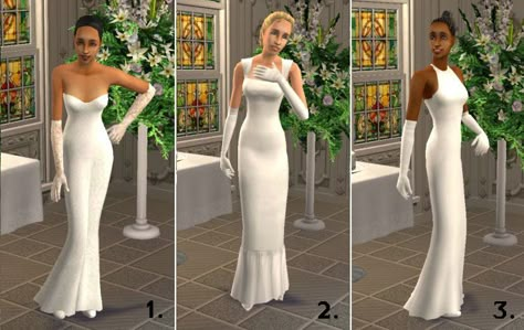 Sims 3 Wedding, Sims 2 Games, Sims Memes, Formal Wedding Gown, 2nd Wedding Dresses, Play Sims 4, Hair System, Sims 1, White Gowns