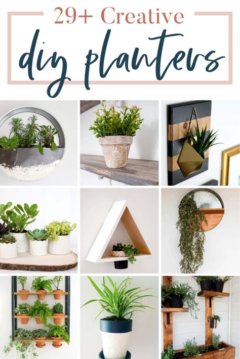 Get crafty with 29 creative DIY planters! Explore fun and unique ideas on Pinterest to add a personal touch to your green spaces. From upcycled items to handmade designs, discover inspiration for every corner of your home or garden. Let's bring plants and creativity together! Diy Upcycled Planters, Diy Planters Pots, Diy Planters Indoor, Indoor Plant Stands, Diy Wall Planter, Plant Pot Ideas, Gardening Inside, Upcycled Planter, Indoor Plant Ideas