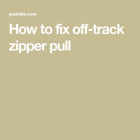 How to fix off-track zipper pull How To Get A Zipper Back On Track, How To Fix Zipper Off Track, Fix A Zipper, Thrift Shop, Back On Track, Thrift Shopping, It's Fall, Zipper Pulls, Pair Of Pants