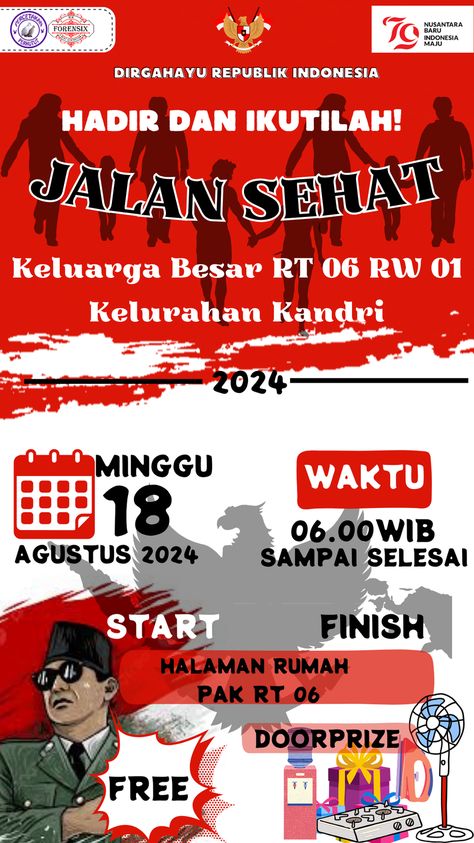 poster kegiatan jalan sehat 17 agustus-an 17 Agustus