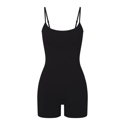 OUTDOOR CAMI ONESIE | ONYX Black Bodysuit With Shorts, Black Bodysuit Shorts, Black Shorts Bodysuit, One Piece Body Suit Outfit, Body Suit Shorts, Black Tank Top Bodysuit, Black Unitard, Bodycon Suit, Slim Bodysuit