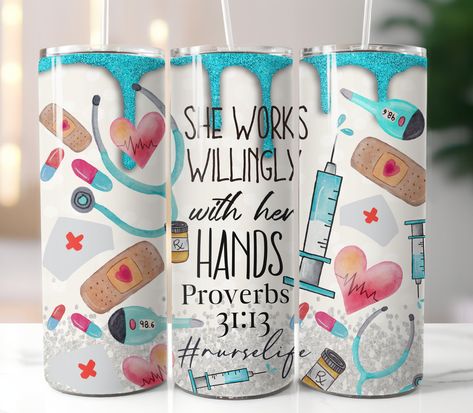 🌟 Hey there, awesome people! 🌟 Are you a nurse who's tired of sipping on lukewarm coffee during your long shifts? Or maybe you've got a nurse bestie who's always on-the-go? We've got just the thing to add a sparkle of joy and a dash of practicality to your day. 🌈 Introducing our Nurse Tumbler Sublimation Transfer: the perfect blend of sass, inspiration, and let's face it, much-needed functionality! ️☕ 🎨 Design Details: Wrapped in an eye-catching design inspired by the Book of Proverbs, this tumbler wrap is more than just pretty - it's a daily reminder of the resilience and strength that nurses bring to their work. You're not just any nurse; you're a Registered-Nurse-Superhero, complete with cape...well, scrubs. ️ Why This is Perfect for Nurses: High-quality sublimation transfer ensures Functionality Design, The Book Of Proverbs, Nurse Appreciation Week, Nurse Tumbler, Nurses Week Gifts, Book Of Proverbs, Medical Gifts, Nurse Mugs, Nurse Appreciation