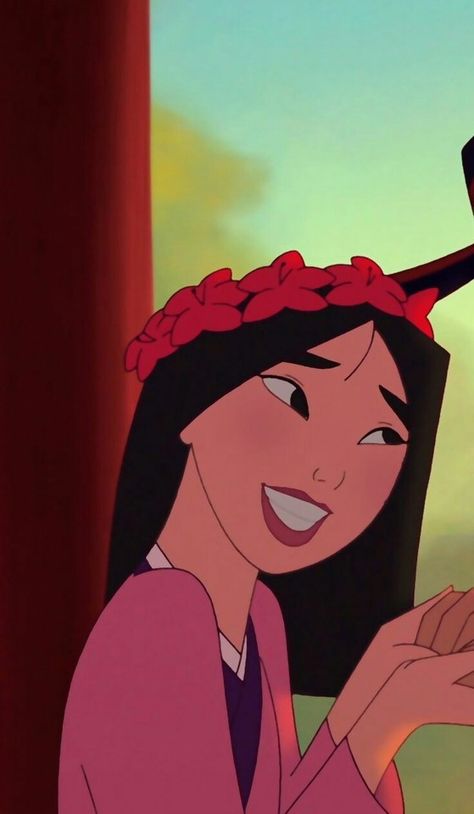 Mulan, A Flower, Disney, Glass, Wall, Hair