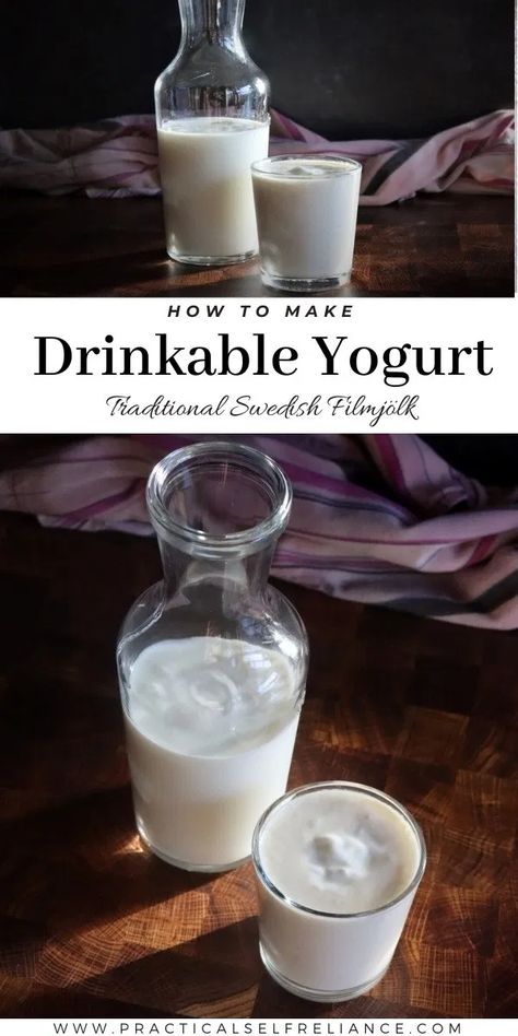 Yogurt Drink Recipe, Nordic Recipes, Fermentation Station, Homemade Maple Syrup, Homemade Yogurt Recipes, Fermented Dairy, Drinkable Yogurt, Nordic Recipe, Kefir Recipes