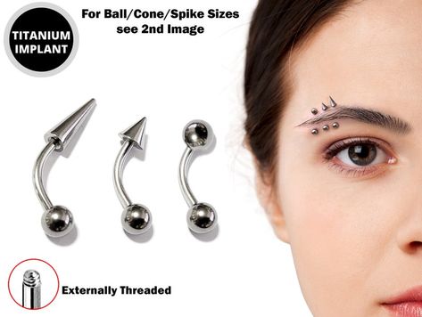 #eyebrowpiercing #abovecheekbone #curvedbarbell #beloweyebrowpiercing #rookpiercing #daithpiercing #lippiercing #bellybar #verticallabret  #cartilagepiercing#helixearrings#curvedbarbell#eyebrowpiercing#ballconespikeeyebrowjewelry #lipring #rookpiercing #bentnarbell #bananabell #titaniumcurvedbarbell Brow Piercing, Piercing Lip, Brush Codes, Eyebrow Jewelry, Black Eyebrows, Jewelry Piercing, Eyebrow Piercing, Curved Bar, Eye Brow