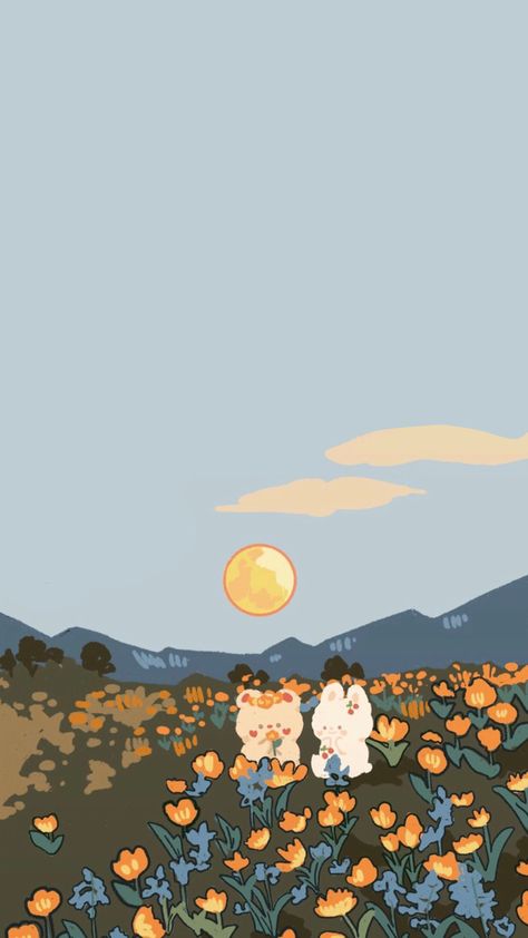 Autumn Iphone Wallpaper, Bear Pumpkin, Cute White Bunny, Iphone Wallpaper Cute, Korean Wallpaper, Cocoppa Wallpaper, Cute Autumn, Bunny And Bear, Whatsapp Wallpaper