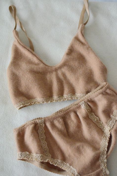 cashmere bra Cute Bras Sets, Warm Lingerie, Varna Bulgaria, Chic Clothing Style, Upcycled Fabric, Ballet Clothes, Cute Bras, Clothes Crafts, What I Want