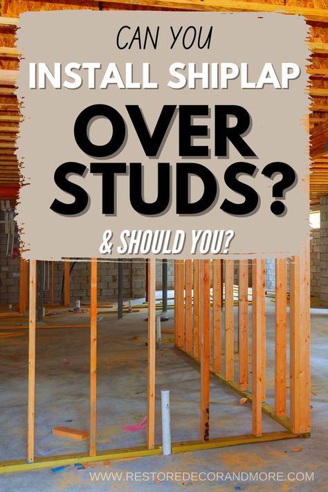 Wanting to add a beautiful shiplap wall but not sure if you can install shiplap over studs? While you can put shiplap directly on studs, should you? We cover when its right to add shiplap to studs instead of drywalling first. Also, is putting shiplap over studs cheaper? When should you consider drywall first before installing shiplap over studs? All your questions answered regardless if you are using diy shiplap, faux shiplap, plywood etc. So don't be afraid to shiplap studs it can be done! Installing Shiplap, Shiplap Wall Diy, Faux Walls, Plywood Walls, Shiplap Wall, Diy Shiplap, Accent Wall Paint, Diy Accent Wall, Faux Shiplap