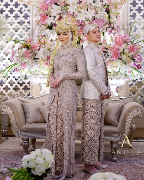 Kebaya Wedding Hijab, Kebaya Akad Nikah, Kebaya Akad, Kebaya Wedding, Kebaya Hijab, Gamis Dress, Dress Kondangan, Wedding Muslim, Akad Nikah