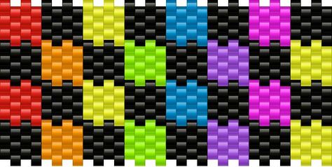 Rainbow Checks Pony Bead Patterns | Simple Kandi Patterns for Kandi Cuffs Kandi Tie Pattern, Kandi Flat Panel Pattern, Kandi Patterns Templates Cuff, Checkered Kandi Cuff, Cuff Pattern Kandi, Gir Kandi Cuff Pattern, Multi Stitch Kandi Cuff Pattern, Multistitch Kandi Pattern, Rainbow Checkered