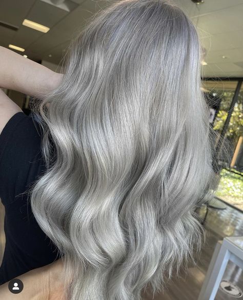 Steel Grey Hair, Platnium Blonde Hair, Silvery Blonde Hair, Long Hair Trim, Season Palette, Silvery Blonde, Long Hair Perm, Blonde Silver, Perfect Blonde Hair