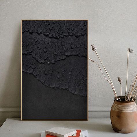 Abstract Painting Black, Canvas Painting Ideas For Beginners, Canvas Painting For Beginners, Small Abstract Painting, Painting Ideas For Beginners, Canvas For Beginners, Canvas Painting Ideas, Acrylic Painting For Beginners, Plaster Art