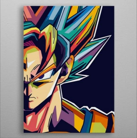 Dragon Ball Canvas, Manga Japan, Dragon Ball Painting, Anime Canvas Art, Pop Art Posters, Cartoon Painting, Dragon Ball Wallpapers, Small Canvas Art, Dragon Ball Artwork