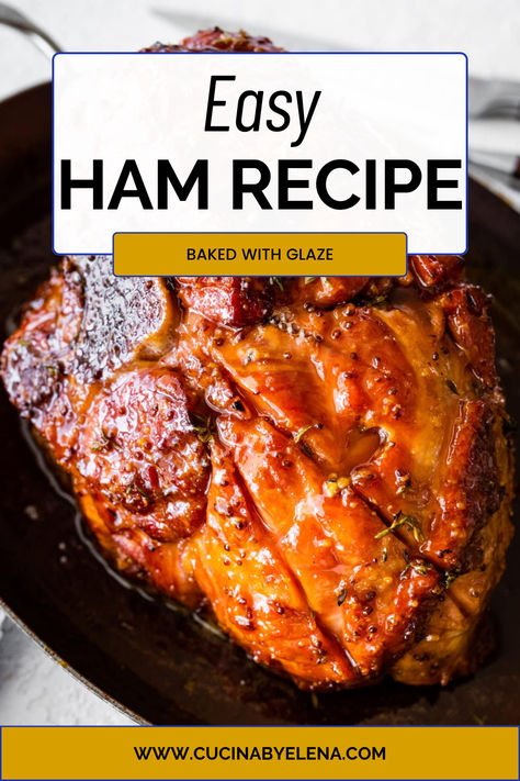 Cooked ham with glaze. Country Ham Recipes Baked, Baking A Ham, Fresh Ham Recipe, Country Ham Recipes, Recipes With Cooked Ham, Cook A Ham, Juicy Ham, Easy Ham Recipes, Precooked Ham