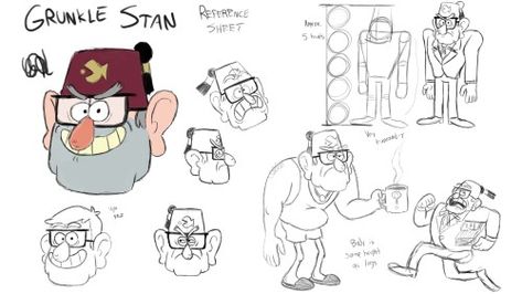 Gravity Falls Character Sheet, Gravity Falls Style Art, Gravity Falls Concept Art, Gravity Falls Character Design, Gravity Falls Art Style, Animation Character Concept, How To Draw Painting, Gravity Falls Wiki, Character Design Disney