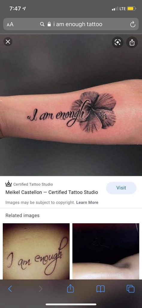 I Am Enough Quotes Tattoo, I Am Enough Quotes, Tattoo With Cross, I Am Enough Tattoo, Phoenix Tattoo Sleeve, Tattoo Infinity, Enough Quotes, Enough Tattoo, Tattoo On Wrist