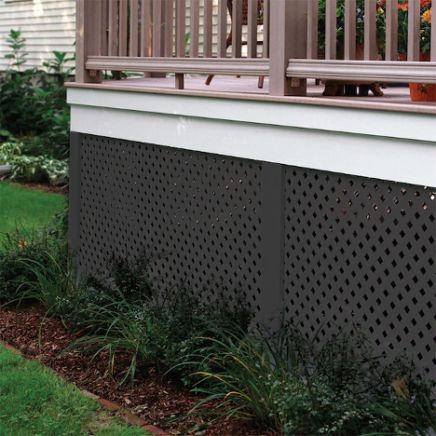 25 Under Deck Lattice Ideas and Alternatives to Using Lattice - Trex RainEscape Deck Lattice Ideas, Underneath Deck Ideas, Deck Lattice, Under Deck Landscaping, Deck Trellis, Lattice Ideas, Porch Lattice, Porch Trim, Under Deck Storage