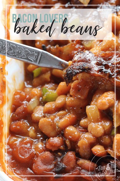 There’s baked beans, and then there’s this Bacon Lovers Baked Bean Recipe. We’ve loaded a delicious baked bean recipe with savory bits of crisp bacon and then topped the dish with more bacon. #bakedbeans Baked Beans Casserole, Baked Bean Casserole, Best Baked Beans, Baked Beans With Bacon, Beans With Bacon, Baked Beans Recipe, Baked Bean Recipes, Bacon Lover, Soul Food Dinner