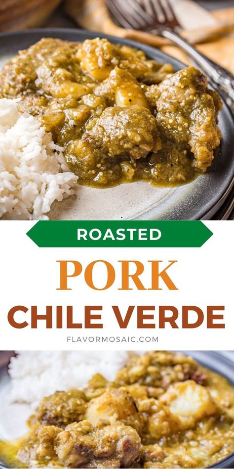 Chile Verde Recipe, Pork Chile Verde, Poblano Recipes, Pork Potatoes, Chili Verde Pork, Southwestern Recipes, Ground Pork Recipes, Verde Recipe, Easy Pork Chop Recipes