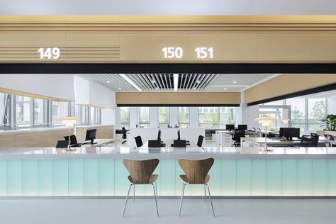 Gallery of Kunshan Government Affairs Service Centre / SDTD - 21 Bank Interior Design, Service Counter, Retail Space Design, Office Lobby, Government Services, Rest Area, Counter Design, Reception Design, Terrazzo Flooring