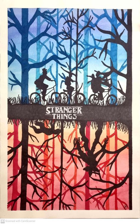 Upside Down World Stranger Things, Stranger Things The Upside Down, Stranger Things Upside Down Art, Stranger Things Painting Ideas Easy, Stranger Things Bulletin Board, The Upside Down, Stranger Things Art Drawing, Upside Down Illustration, Upside Down Painting