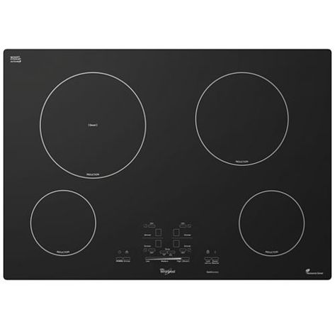 Black Gold® 30-inch Electric Induction Cooktop GCI3061XB | Whirlpool Cooktop Induction, Floor Plan Furniture, Top View Furniture, Png Top, Plan Furniture, Induction Cookware, 4 Element, Induction Cooking, Induction Stove