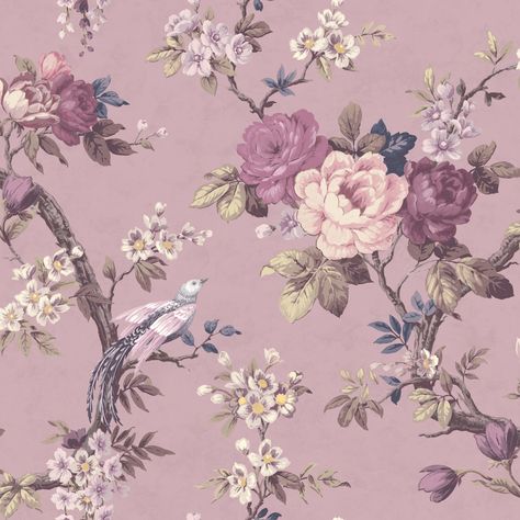 Heather Wallpaper, Stag Wallpaper, Heathers Wallpaper, Pearl Lowe, Luxurious Wallpaper, Blush Wallpaper, Chic Wallpaper, Exotic Birds, Leaf Wallpaper