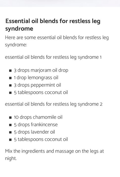 Essential Oil Blend For Restless Leg Syndrome, Restless Leg Syndrome Essential Oils, Leg Cream, Beauty Cabinet, Oil Therapy, Restless Leg, Salve Recipes, Medicinal Herbs Garden, Magical Nature