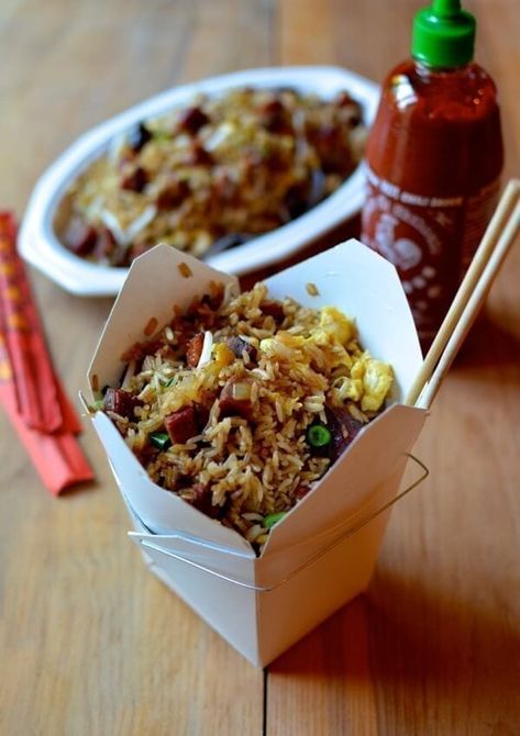 Chinese Pork Fried Rice, Rice Calories, Rice Dinners, Pork Fried Rice Recipe, Takeout Recipes, Chinese Fried Rice, Chinese Bbq Pork, Chinese Pork, Pork Fried Rice