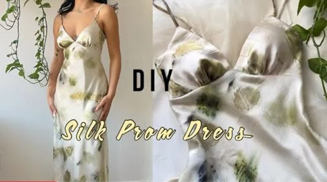 Easy Formal Dress Patterns, How To Sew Satin Dress, Simple Gown Pattern, Silk Dress Sewing Pattern, Diy Long Dress, Satin Dress Sewing Pattern, Satin Dress Pattern, Silk Dress Sewing, Diy Slip Dress