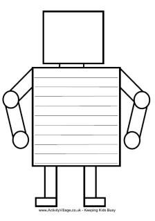 Robot writing frame Robot Templates Free Printable, Robot Writing, Shape Poetry, Robot Printable, Writing Frame, Robot Classroom, Robot Activity, Robot Craft, Robot Theme