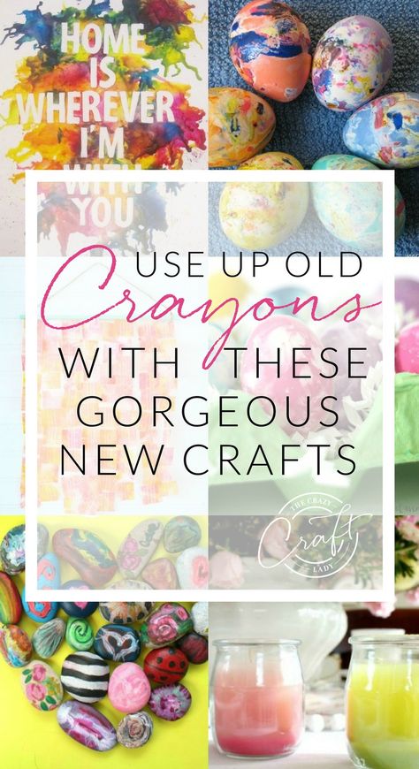 Clever Ways to Use Broken Crayons - Colorful Upcycle Crafts - The Crazy Craft Lady Repurpose Old Crayons, Uses For Old Crayons, Crafts With Old Crayons, Old Crayons What To Do With, Repurpose Crayons, Repurposed Crayons, Old Crayon Crafts, Crayon Ideas, Melted Crayon Crafts