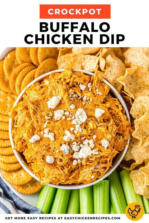 Level up your appetizer game with this easy and delicious Crockpot buffalo chicken dip. Made for scooping this dump and go recipe is perfect for entertaining. Chicken Dip Recipes, Crockpot Buffalo Chicken Dip, Spicy Buffalo Chicken Dip, Buffalo Chicken Dip Crock Pot, Crockpot Buffalo Chicken, Spicy Buffalo Chicken, Crock Pot Dips, Dip Easy, Chicken Dip Recipe