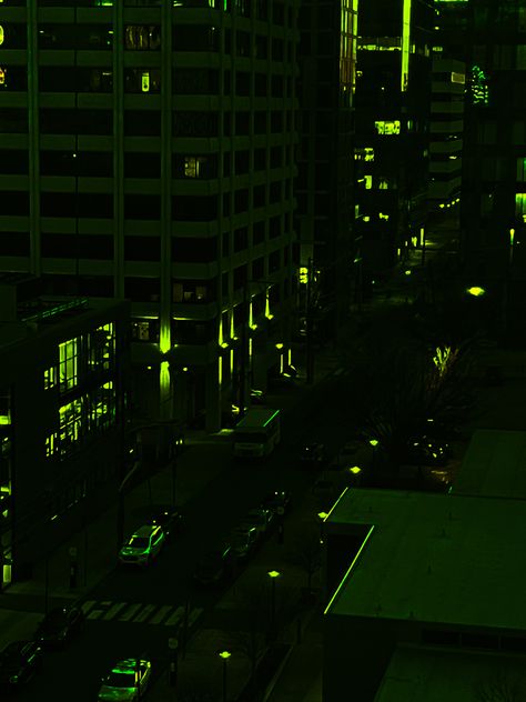 Jade City Aesthetic, Green City Aesthetic, Mac Gargan, Soul Branding, Grey Hour, Jade City, Green Hour, Green And Black Background, Chicago At Night