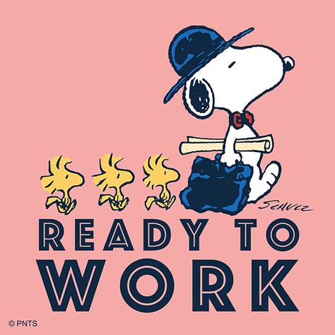 Ready to work Peanuts By Schulz, Snoopy Comics, Snoopy Funny, Charles Schulz, Snoopy Images, Peanuts Cartoon, Snoopy Wallpaper, Snoopy Quotes, Snoopy Pictures