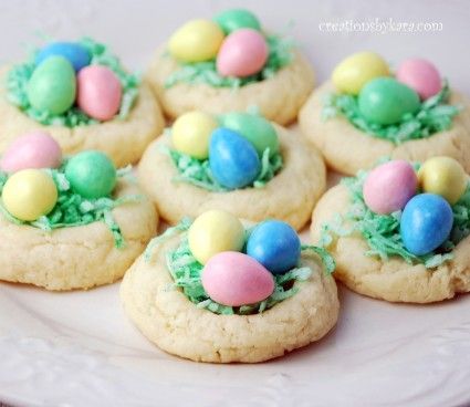 Nest Cookies by Creations by Kara..... check out her page.  She is extremely creative. Easter Cookie Nests, Easter Egg Nest Cookies, Birds Nest Cookies, Easter Birds Nest, Easter Recipe, Easter Nests, Egg Nest, Spring Things, Easter Stuff