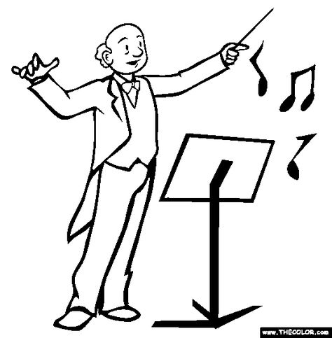 Music Conductor Online Coloring Page Music Conductor, Music Activities For Kids, Prayer For My Family, Elementary Music Lessons, Free Clipart Images, Music Painting, Music Coloring, Music Pictures, Online Coloring Pages