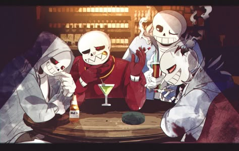 Dust Sans, Fell Sans, Tale Sans and Horror Sans Undertale Game, Dust Sans, Fell Sans, Sans E Frisk, Undertale Oc, Undertale Love, Bad Sanses, Horror Tale, Horror Sans