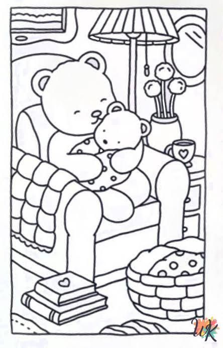 Aesthetic Colouring Pages Printable, Bobbie Goods Coloring Pages, Modele Zentangle, Bobbie Goods Coloring, Teddy Bear Coloring Pages, Bobbie Goods, Bear Coloring Pages, Detailed Coloring Pages, Cartoon Coloring Pages